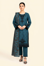 Motif Dhanak Embroidered Suit-3957
