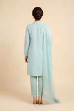 Motif Tissue Silk Embroidered Suit-240