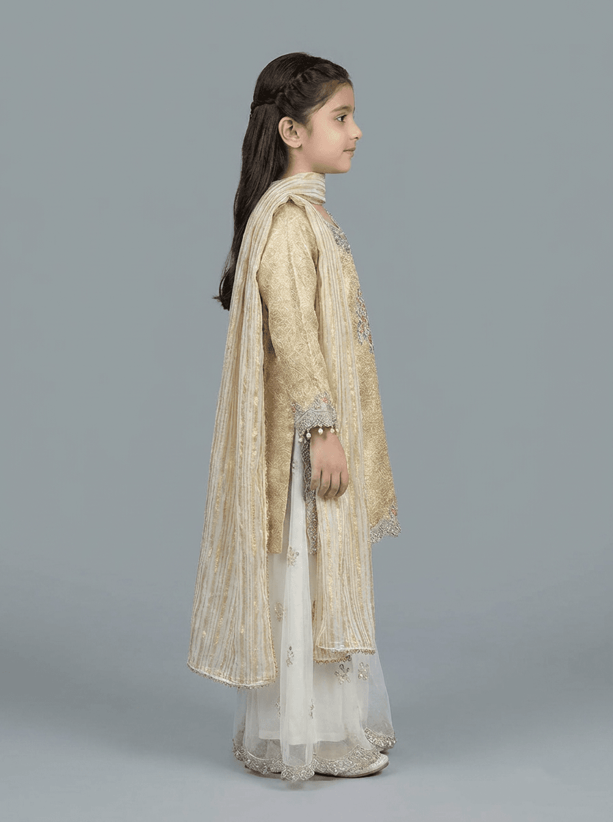 Motif Kids Embroidered Suit-695