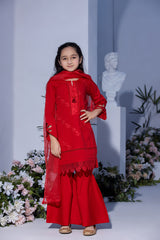 Motif Kids Cotton Embroidered Suit