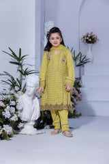 Motif Girls Cotton Embroidered Suit