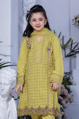 Motif Girls Cotton Embroidered Suit