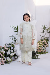 Motif Girls Organza Embroidered Suit