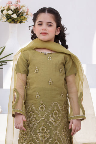 Motif Girls Embroidered Suit