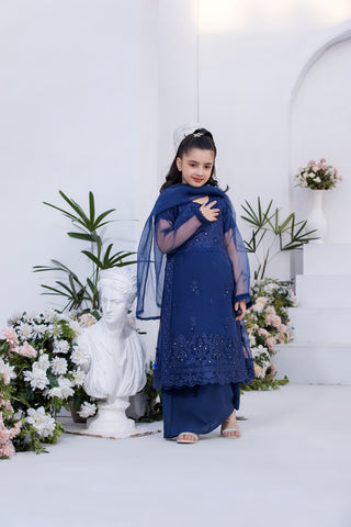 Motif Girls Organza Embroidered Suit