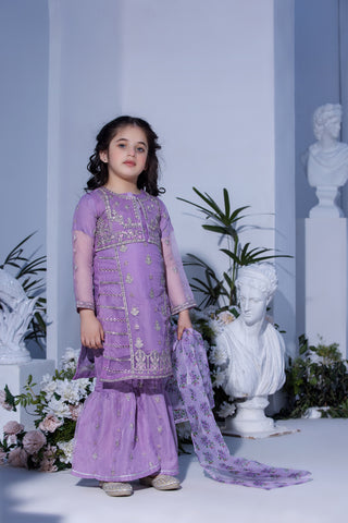 Motif Girls Organza Embroidered Suit