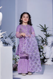 Motif Girls Organza Embroidered Suit