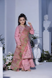 Motif Girls Cotton Embroidered Suit