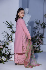Motif Girls Cotton Embroidered Suit