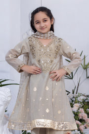 Motif Girls Jacquard Embroidered Suit