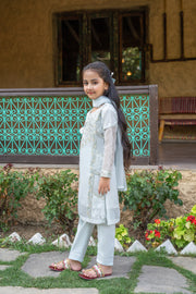 Motif Kids Cotton-Net Embroidered Suit