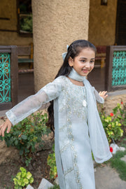 Motif Kids Cotton-Net Embroidered Suit