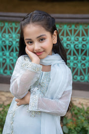 Motif Kids Cotton-Net Embroidered Suit