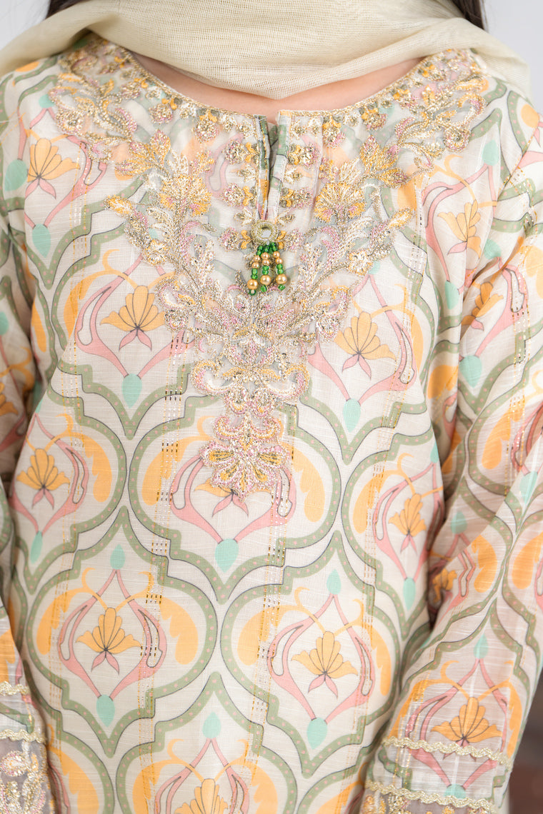 Motif Girls Cotton Silk Embroidered Suit-584 - Motif UK