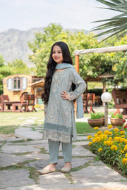 Motif Kids Cotton Sequence Embroidered Suit