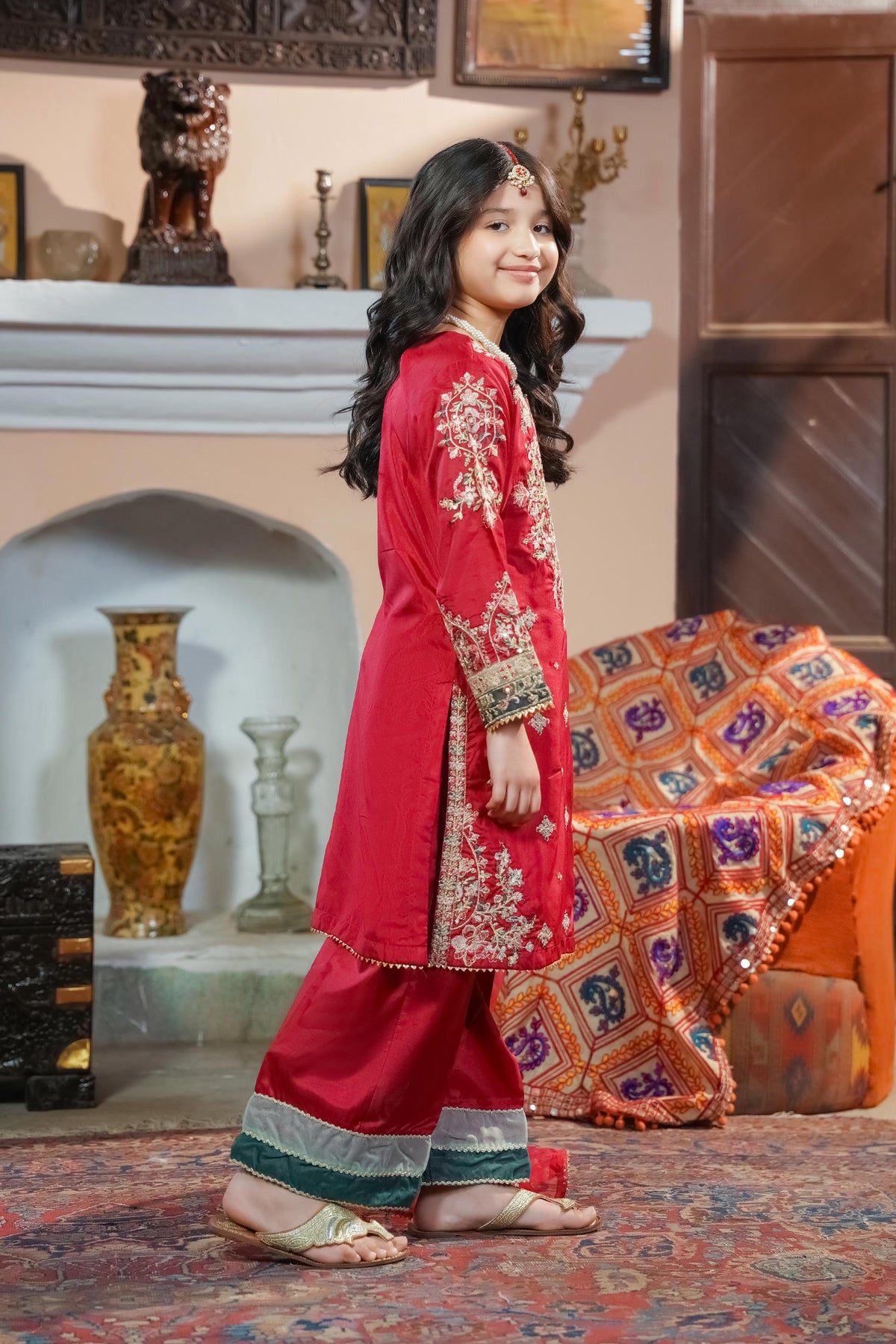 Motif Kids Embroidered Suit-612