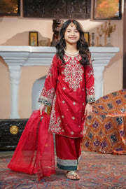 Motif Kids Embroidered Suit-612