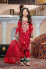 Motif Kids Embroidered Suit-612