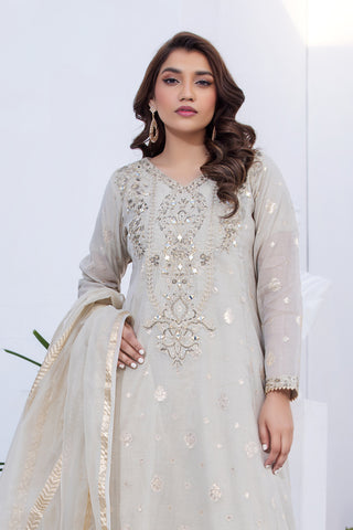 Motif Jacquard Embroidered Suit