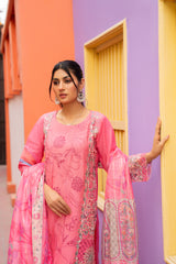 Motif Cotton Embroidered Suit