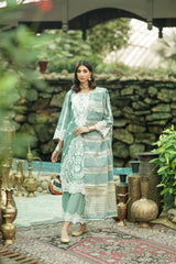 Motif Cotton Embroidered Suit