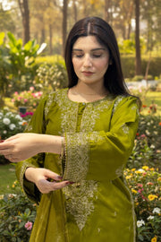 Motif Viscose Embroidered Suit