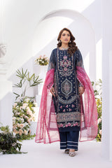 Motif Organza Embroidered Suit