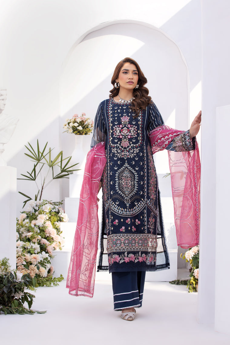 Motif Organza Embroidered Suit