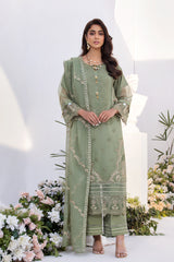 Motif Cotton Net Embroidered Suit