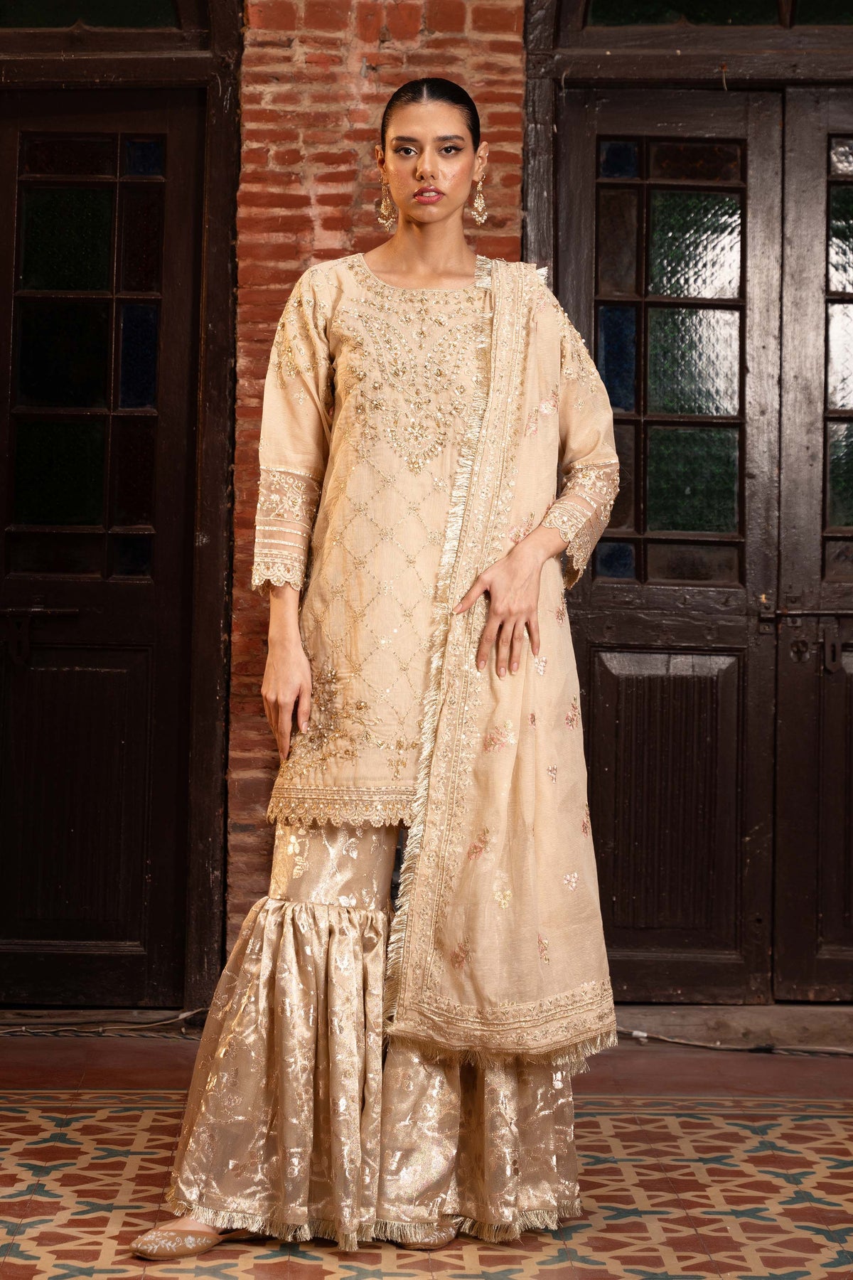 Motif Tilla and Sequence Embroidered Suit