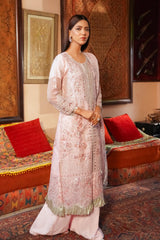 Motif Cotton Net Embroidered Suit