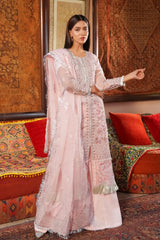 Motif Cotton Net Embroidered Suit