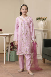 Motif Girls Embroidered Suit