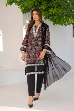 Motif Lawn Embroidered Suit