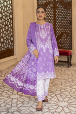 Motif Lawn Printed Suit-008