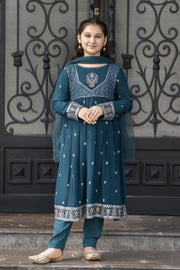 Motif Girls Embroidered Suit