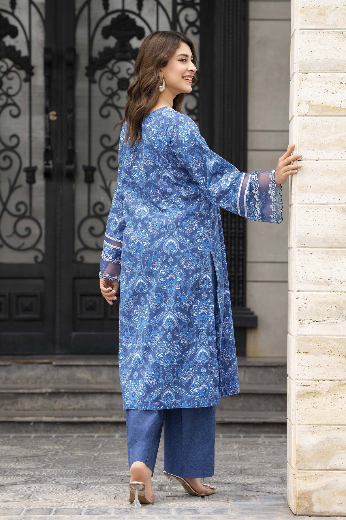 Motif Printed Lawn Suit-033