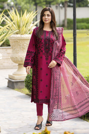 Motif Cotton Sequence Embroidered Suit