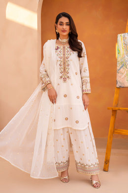 Motif Lawn Embroidered Suit