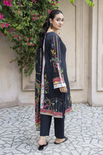 Motif Lawn Printed Suit-010