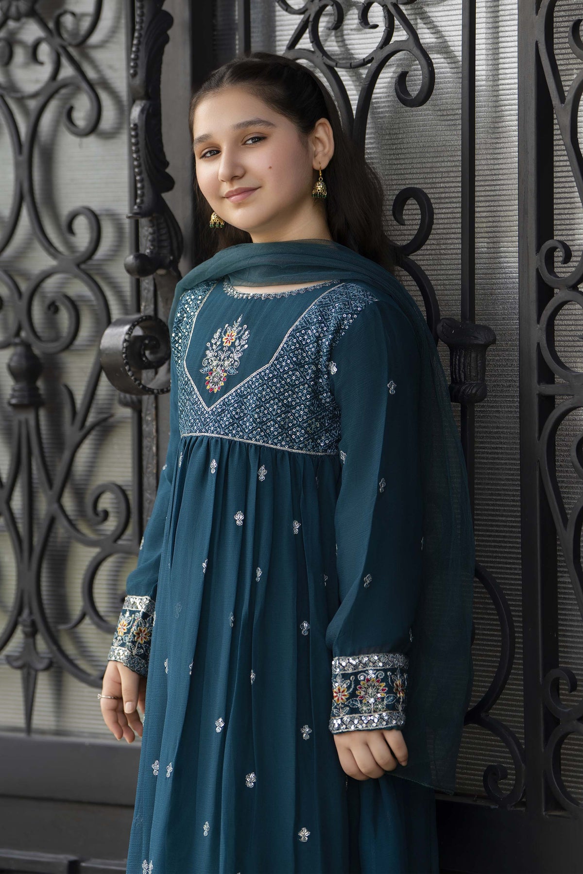 Motif Girls Embroidered Suit-008 - Motif UK