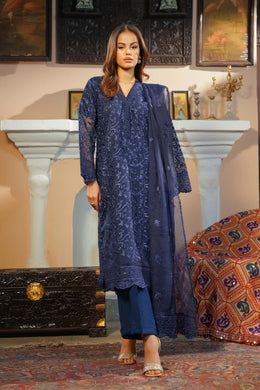 Motif Khaddi Net Embroidered Suit