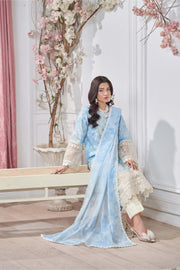 Motif Lawn Embroidered Suit