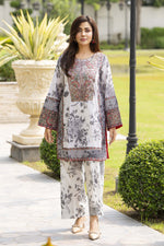 Motif Lawn Embroidered Co-ord Set-014