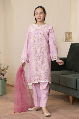 Motif Girls Embroidered Suit