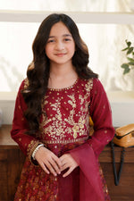 Motif Kids Organza Embroidered Suit-641 - Motif UK