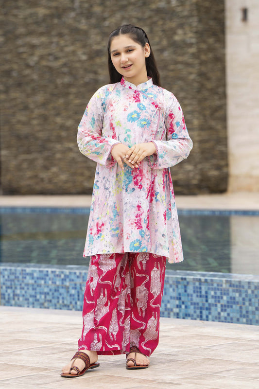Motif Girls Lawn Printed Co-ord Set-004