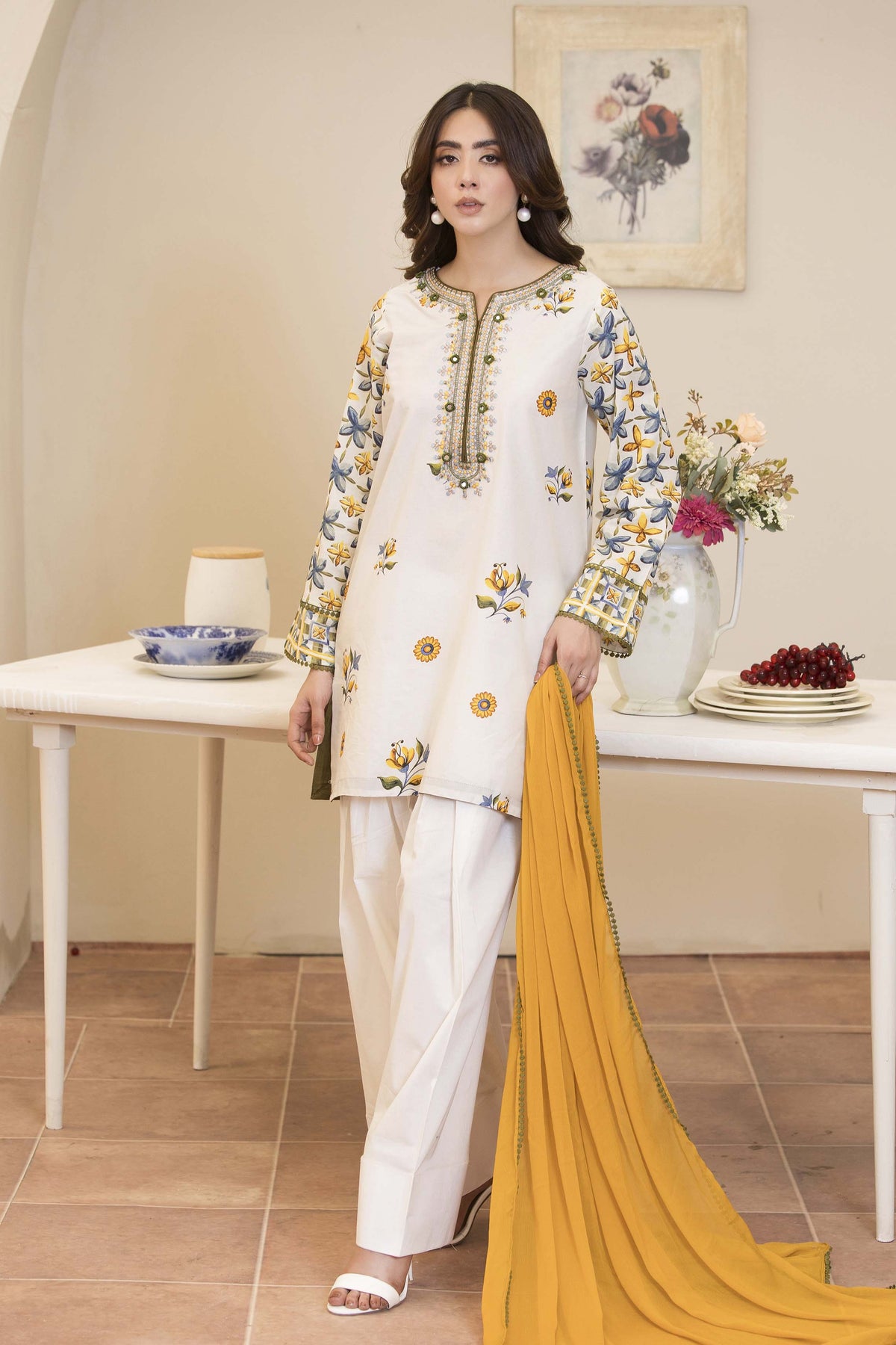 Motif Cambric Suit-023