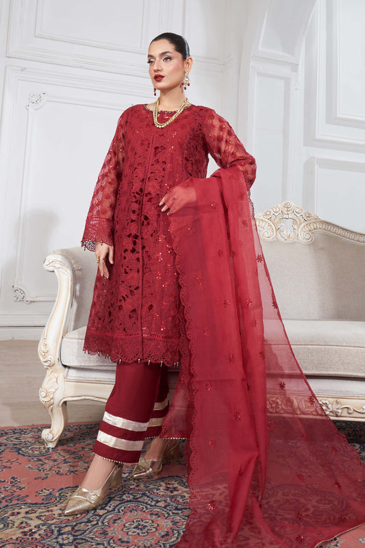 Motif Sequence Embroidered Suit-3724