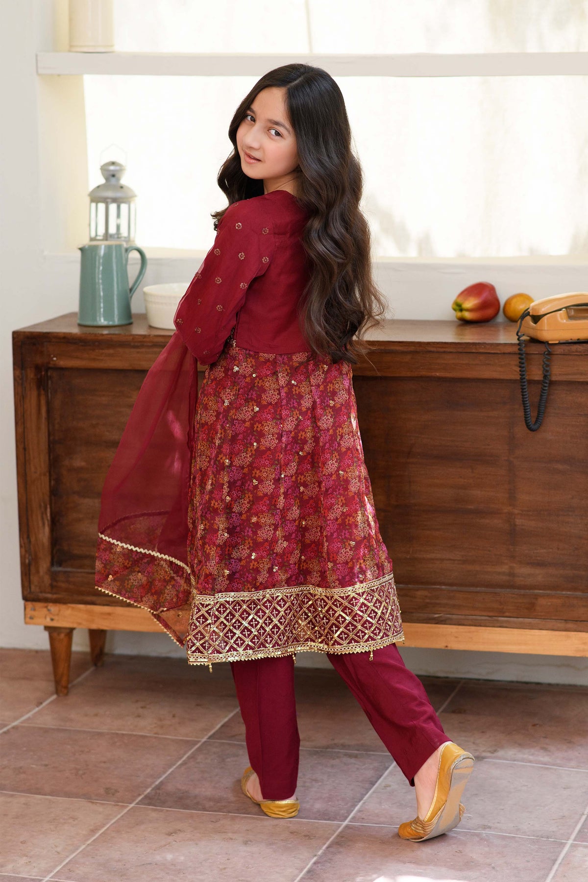 Motif Kids Organza Embroidered Suit-641 - Motif UK